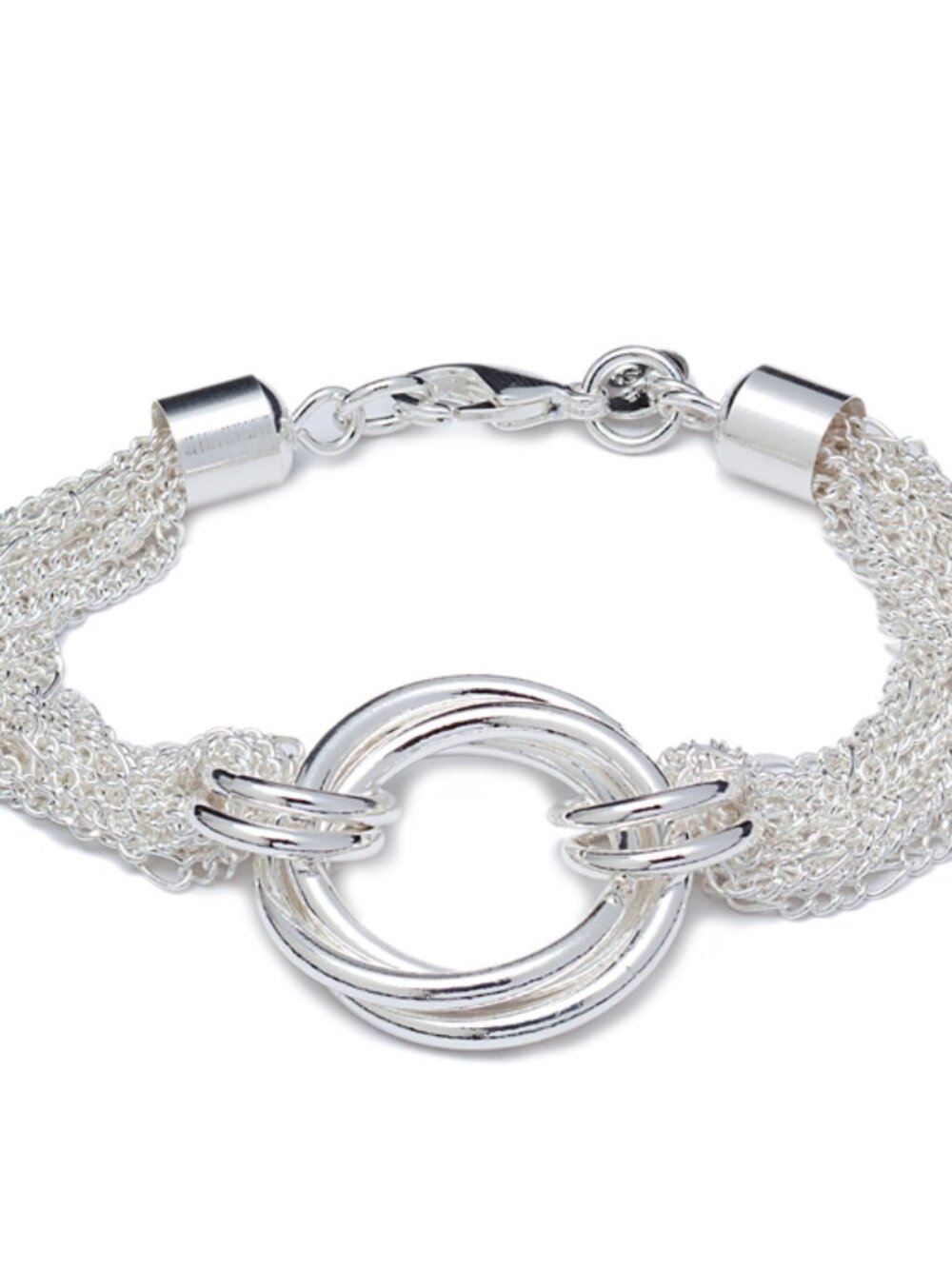 NWT Sterling Filled Multi Strand Circle Link Bracelet